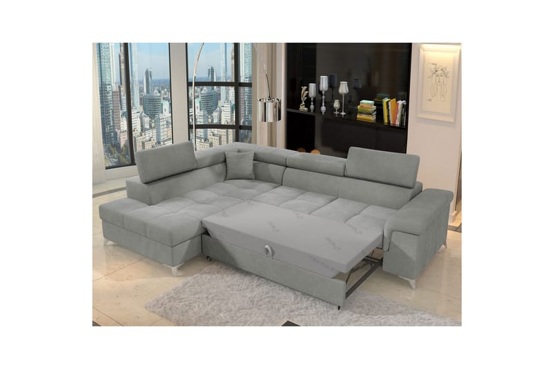 Hörnsoffa Eltap Eridano 275x202x88 cm - Raquel 04 Grå, Vänster - Möbler - Soffa - Bäddsoffa