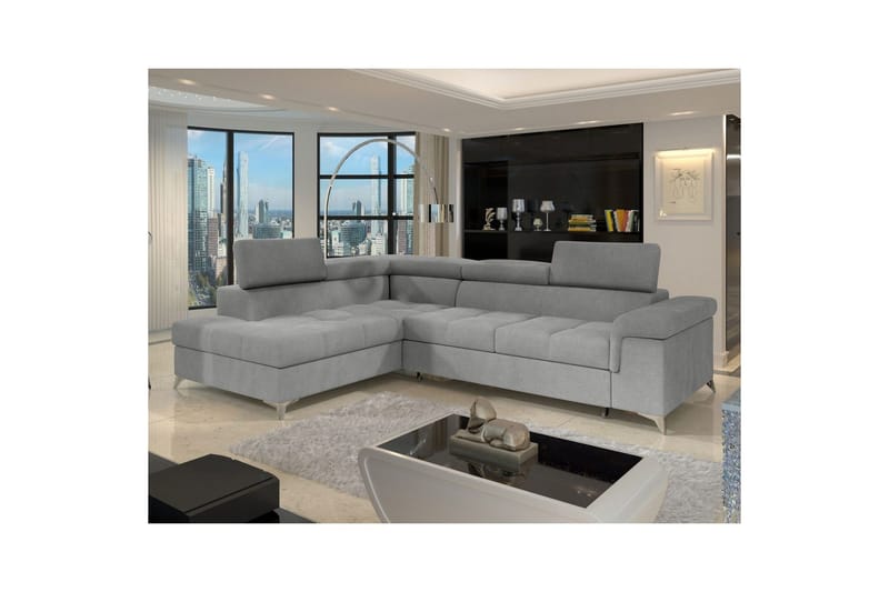 Hörnsoffa Eltap Eridano 275x202x88 cm - Raquel 04 Grå, Vänster - Möbler - Soffa - Bäddsoffa