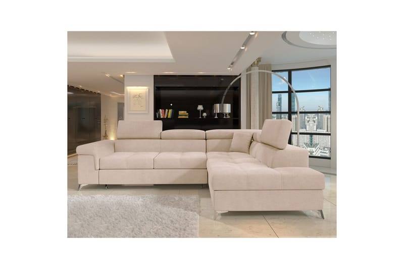 Hörnsoffa Eltap Eridano 275x202x88 cm - Raquel 18, Beige, Höger - Möbler - Soffa - Bäddsoffa