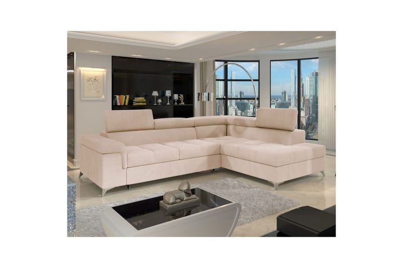 Hörnsoffa Eltap Eridano 275x202x88 cm - Raquel 18, Beige, Höger - Möbler - Soffa - Bäddsoffa