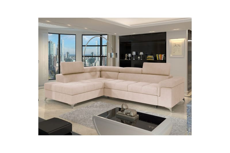 Hörnsoffa Eltap Eridano 275x202x88 cm - Raquel 18, Beige, Vänster - Möbler - Soffa - Bäddsoffa