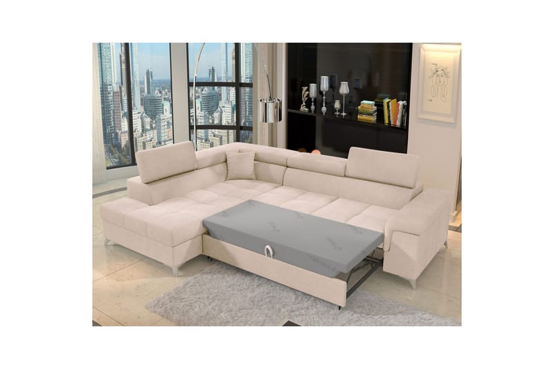 Hörnsoffa Eltap Eridano 275x202x88 cm - Raquel 18, Beige, Vänster - Möbler - Soffa - Bäddsoffa