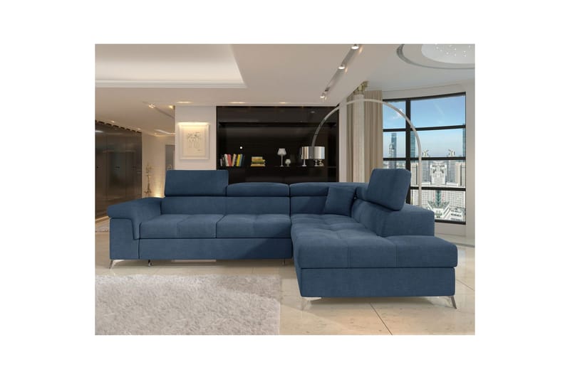 Hörnsoffa Eltap Eridano 275x202x88 cm - Raquel 40, Blå, Höger - Möbler - Soffa - Bäddsoffa