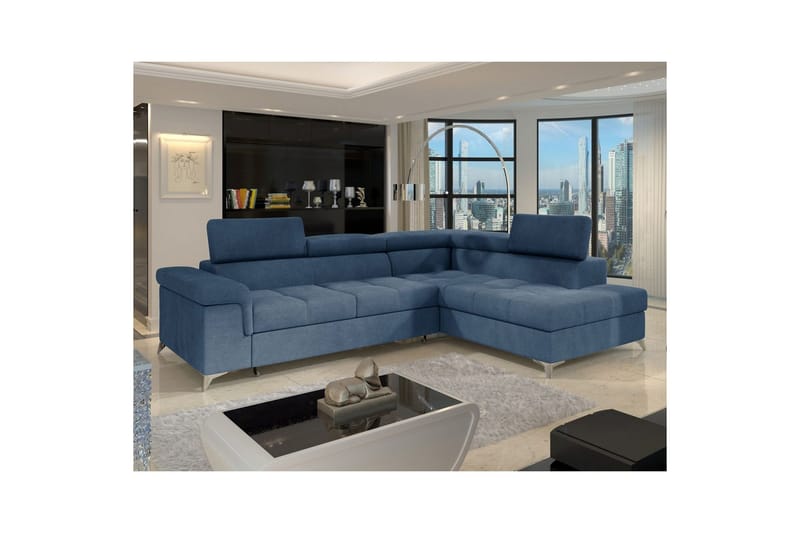 Hörnsoffa Eltap Eridano 275x202x88 cm - Raquel 40, Blå, Höger - Möbler - Soffa - Bäddsoffa
