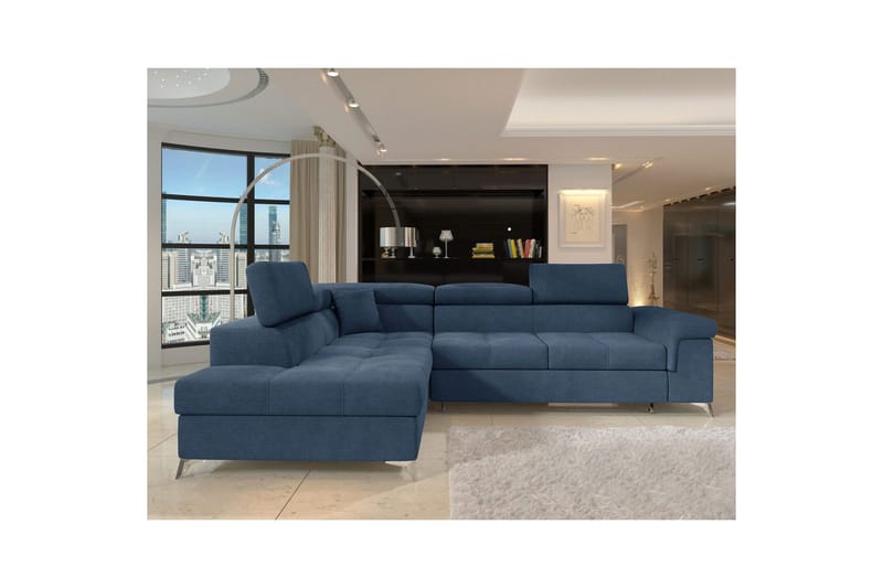 Hörnsoffa Eltap Eridano 275x202x88 cm - Raquel 40, Blå, Vänster - Möbler - Soffa - Bäddsoffa