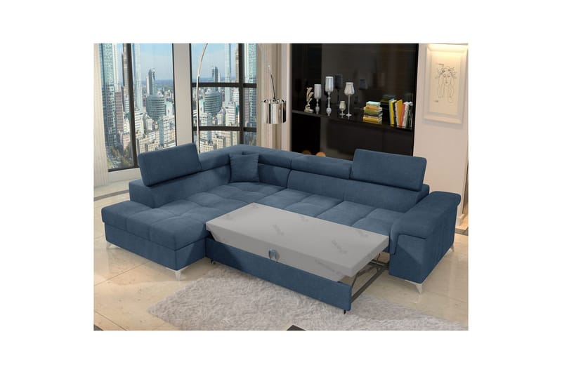 Hörnsoffa Eltap Eridano 275x202x88 cm - Raquel 40, Blå, Vänster - Möbler - Soffa - Bäddsoffa