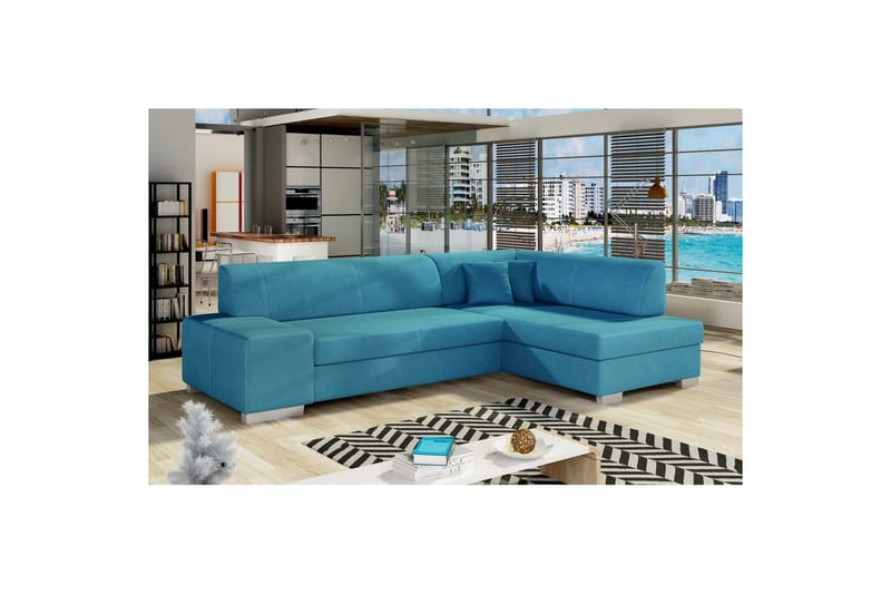 Hörnsoffa Eltap Fabio 268x167x73 cm, Orinoco 85, Blå, Höger