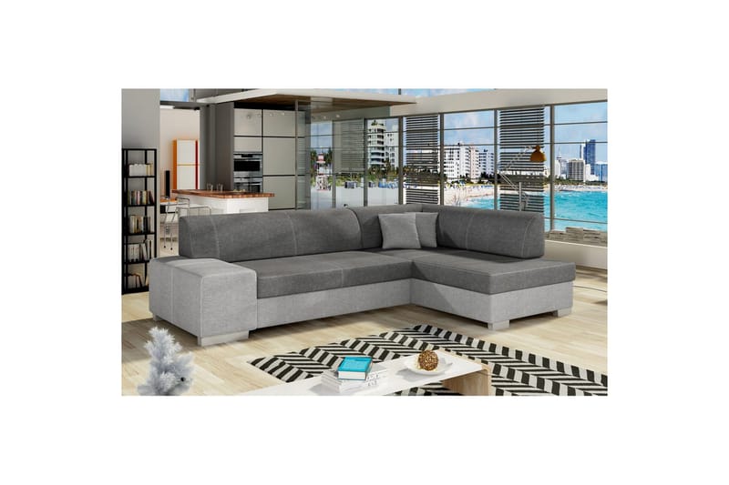 Hörnsoffa Eltap Fabio 268x167x73 cm - Sawana 05, Sawana 21, Grå, Höger - Möbler - Soffa - Bäddsoffa