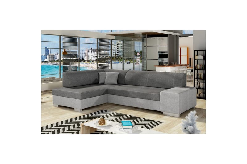 Hörnsoffa Eltap Fabio 268x167x73 cm - Sawana 05, Sawana 21, Grå, Vänster - Möbler - Soffa - Bäddsoffa
