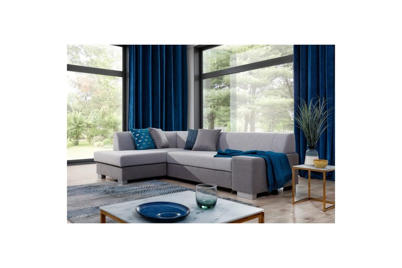 Hörnsoffa Eltap Fabio 268x167x73 cm - Sawana 21, Sawana 05, Grå, Vänster - Möbler - Soffa - Bäddsoffa