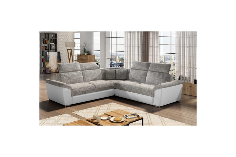 Hörnsoffa Eltap Federico 266x102x266 cm - Berlin 01, Mjuk 17, Grå, Universell - Möbler - Soffa - Skinnsoffor