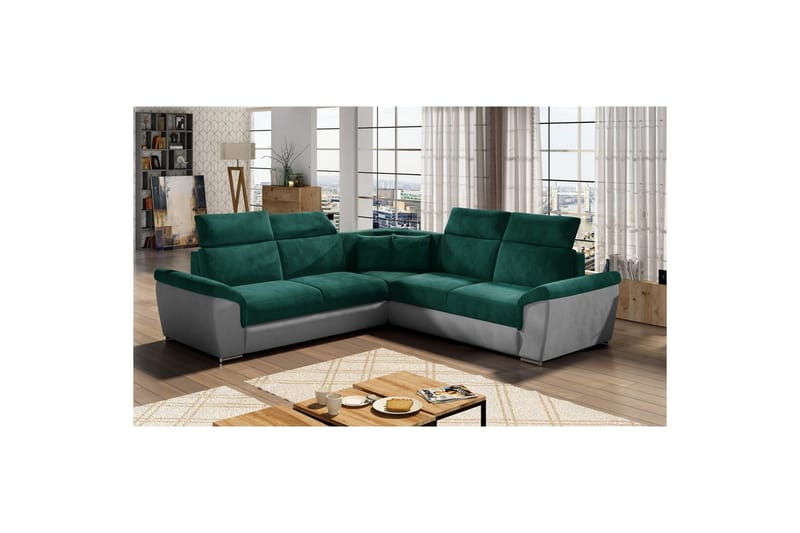 Hörnsoffa Eltap Federico 266x102x266 cm - Kronos 19, Paros 05, Mörkgrön, Universell - Möbler - Soffa - Hörnsoffa