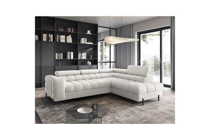 Hörnsoffa Eltap Ferucce 276x200x93 cm - Amore 01, Vit, Höger - Möbler - Soffa - Bäddsoffa