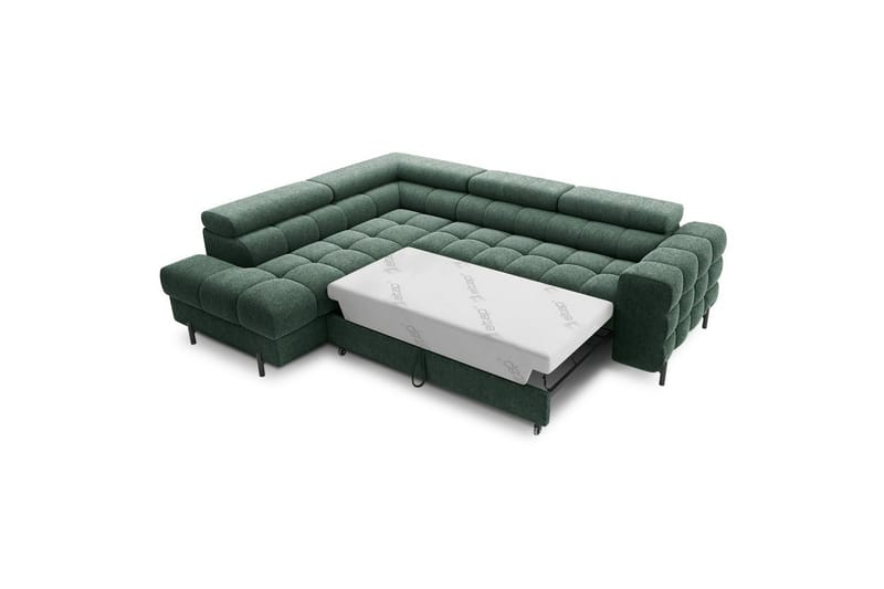 Hörnsoffa Eltap Ferucce 276x200x93 cm - Amore 35, Mörkgrön, Vänster - Möbler - Soffa - Bäddsoffa
