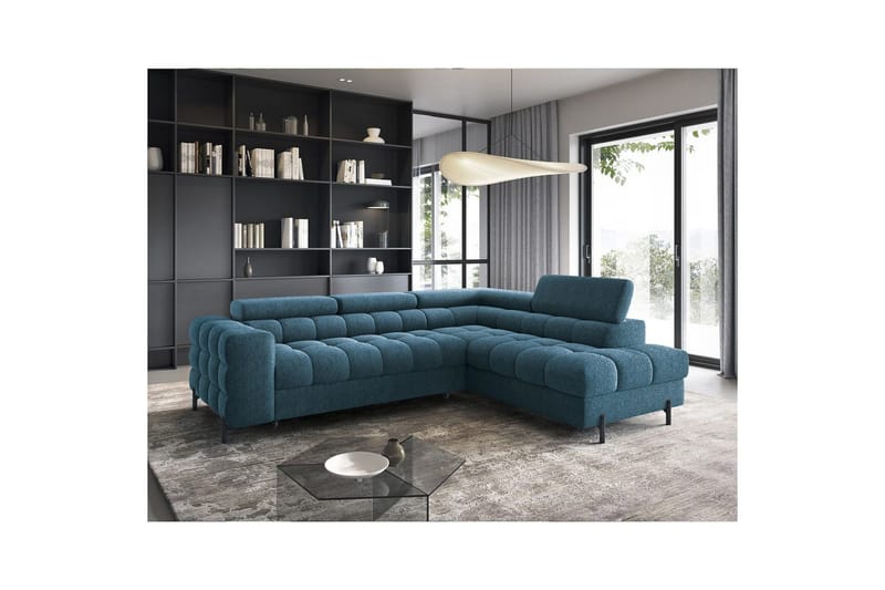 Hörnsoffa Eltap Ferucce 276x200x93 cm - Amore 40, Mörkblå, Höger - Möbler - Soffa - Bäddsoffa
