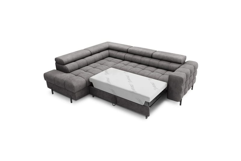 Hörnsoffa Eltap Ferucce 276x200x93 cm - Aura 04, Grå, Vänster - Möbler - Soffa - Bäddsoffa