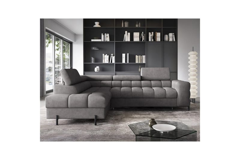 Hörnsoffa Eltap Ferucce 276x200x93 cm - Aura 04, Grå, Vänster - Möbler - Soffa - Bäddsoffa