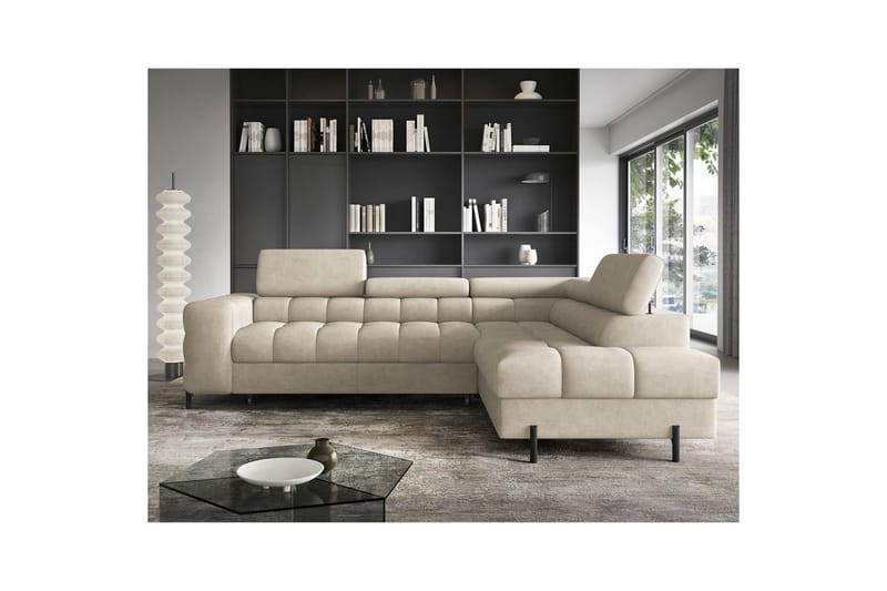 Hörnsoffa Eltap Ferucce 276x200x93 cm - Aura 18, Beige, Höger - Möbler - Soffa - Bäddsoffa