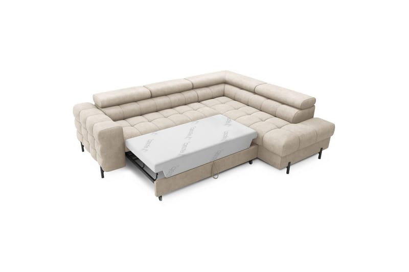 Hörnsoffa Eltap Ferucce 276x200x93 cm - Aura 18, Beige, Höger - Möbler - Soffa - Bäddsoffa
