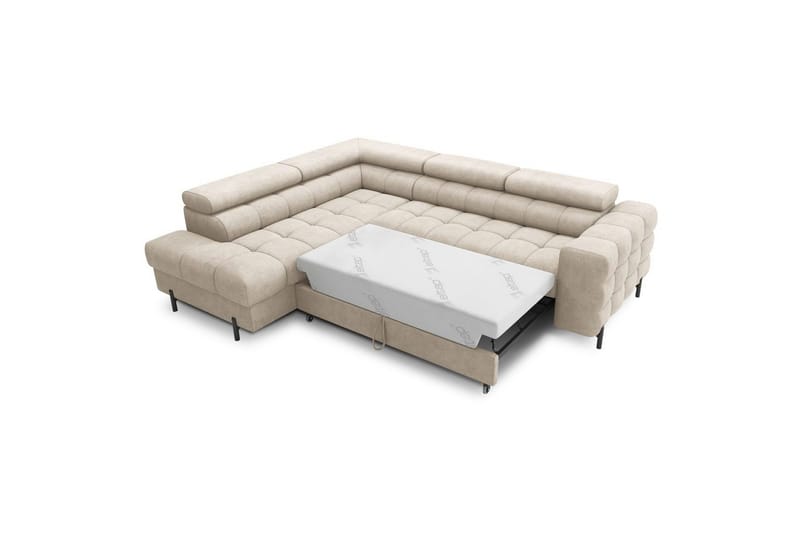 Hörnsoffa Eltap Ferucce 276x200x93 cm - Aura 18, Beige, Vänster - Möbler - Soffa - Bäddsoffa