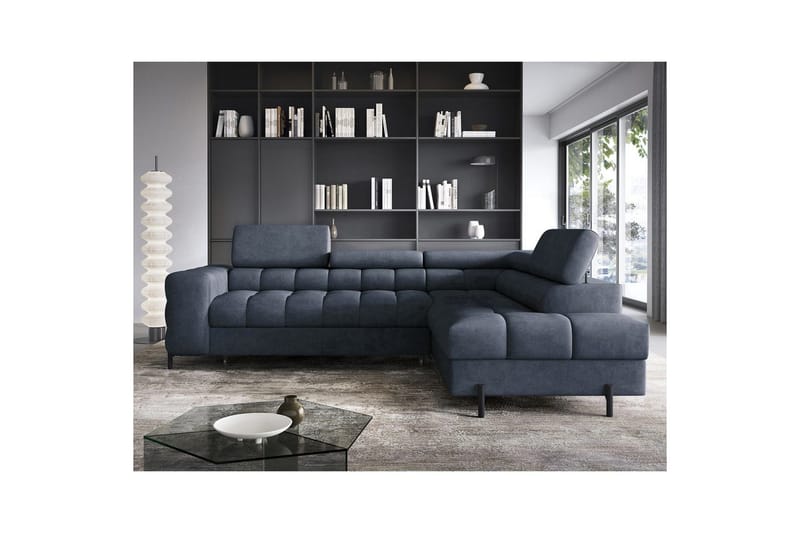 Hörnsoffa Eltap Ferucce 276x200x93 cm - Aura 40, Mörkblå, Höger - Möbler - Soffa - Bäddsoffa
