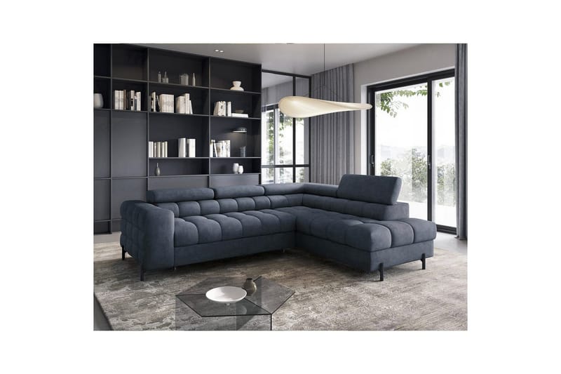 Hörnsoffa Eltap Ferucce 276x200x93 cm - Aura 40, Mörkblå, Höger - Möbler - Soffa - Bäddsoffa