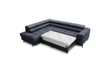 Hörnsoffa Eltap Ferucce 276x200x93 cm - Aura 40, Mörkblå, Vänster - Möbler - Soffa - Bäddsoffa