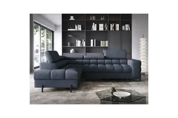 Hörnsoffa Eltap Ferucce 276x200x93 cm - Aura 40, Mörkblå, Vänster - Möbler - Soffa - Bäddsoffa