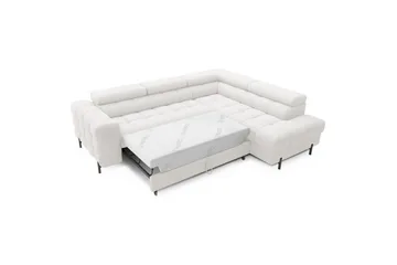 Hörnsoffa Eltap Ferucce 276x200x93 cm - Royal 01, Vit, Höger - Möbler - Soffa - Bäddsoffa