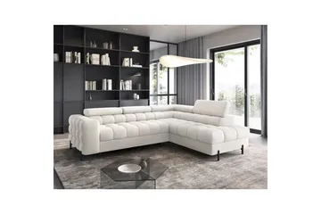 Hörnsoffa Eltap Ferucce 276x200x93 cm - Royal 01, Vit, Höger - Möbler - Soffa - Bäddsoffa