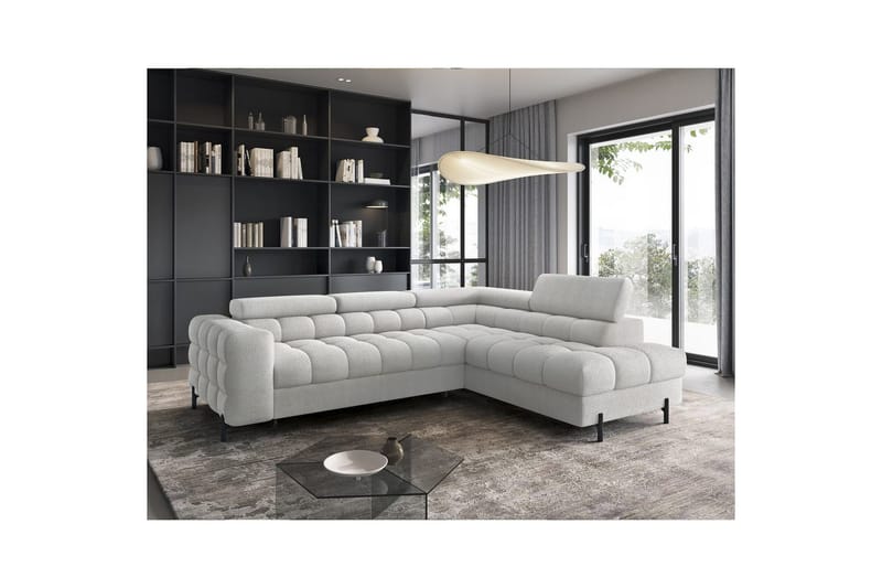 Hörnsoffa Eltap Ferucce 276x200x93 cm - Royal 03, Ljusgrå, Höger - Möbler - Soffa - Bäddsoffa