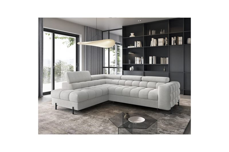 Hörnsoffa Eltap Ferucce 276x200x93 cm - Royal 03, Ljusgrå, Vänster - Möbler - Soffa - Bäddsoffa
