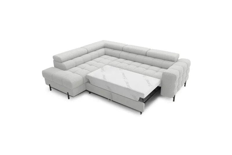 Hörnsoffa Eltap Ferucce 276x200x93 cm - Royal 03, Ljusgrå, Vänster - Möbler - Soffa - Bäddsoffa
