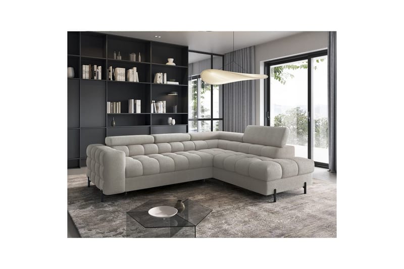 Hörnsoffa Eltap Ferucce 276x200x93 cm - Royal 18, Beige Ljus, Höger - Möbler - Soffa - Bäddsoffa