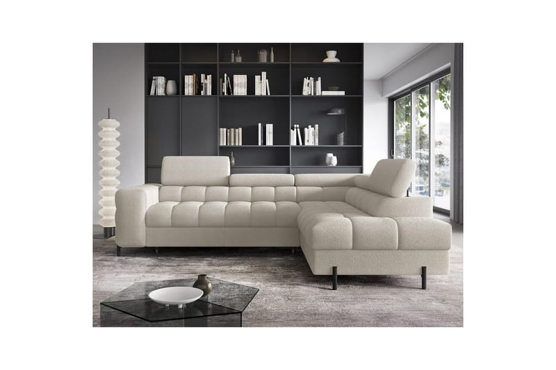 Hörnsoffa Eltap Ferucce 276x200x93 cm - Royal 18, Ljusbeige, Höger - Möbler - Soffa - Bäddsoffa