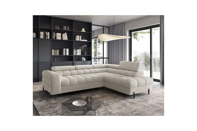 Hörnsoffa Eltap Ferucce 276x200x93 cm - Royal 18, Ljusbeige, Höger - Möbler - Soffa - Bäddsoffa