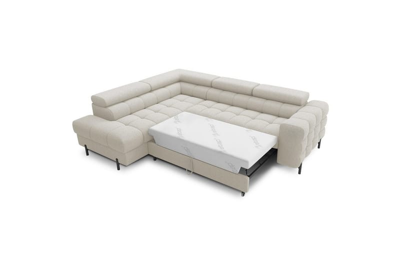 Hörnsoffa Eltap Ferucce 276x200x93 cm - Royal 18, Ljusbeige, Vänster - Möbler - Soffa - Bäddsoffa