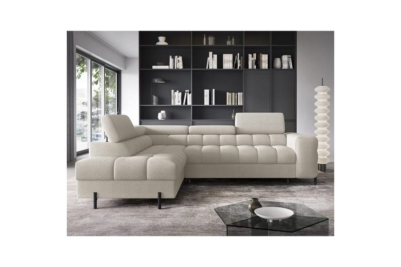 Hörnsoffa Eltap Ferucce 276x200x93 cm - Royal 18, Ljusbeige, Vänster - Möbler - Soffa - Bäddsoffa
