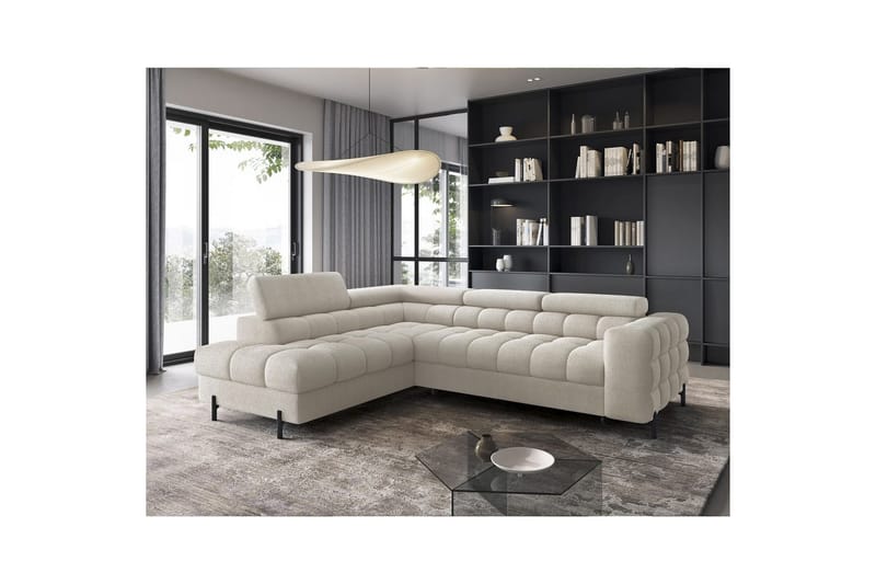 Hörnsoffa Eltap Ferucce 276x200x93 cm - Royal 18, Ljusbeige, Vänster - Möbler - Soffa - Bäddsoffa
