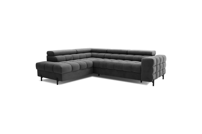 Hörnsoffa Eltap Ferucce 276x200x93 cm - Paros 06, Mörkgrå, Vänster - Möbler - Soffa - Bäddsoffa