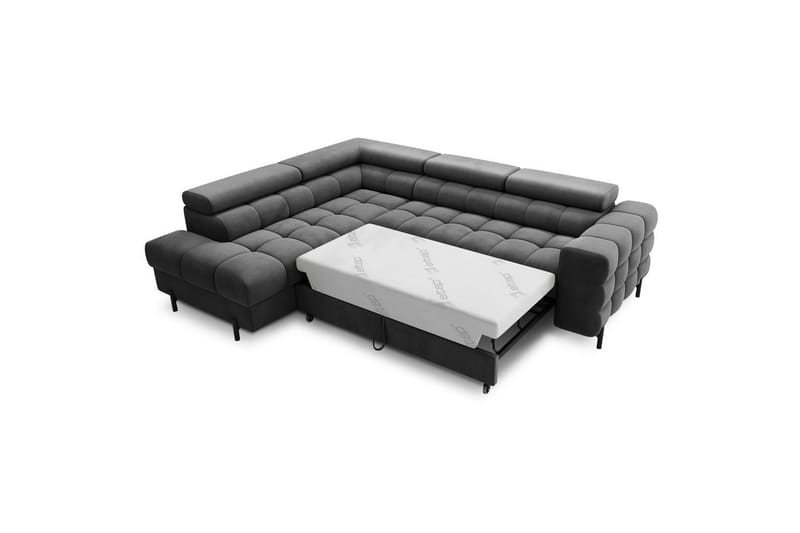 Hörnsoffa Eltap Ferucce 276x200x93 cm - Paros 06, Mörkgrå, Vänster - Möbler - Soffa - Bäddsoffa