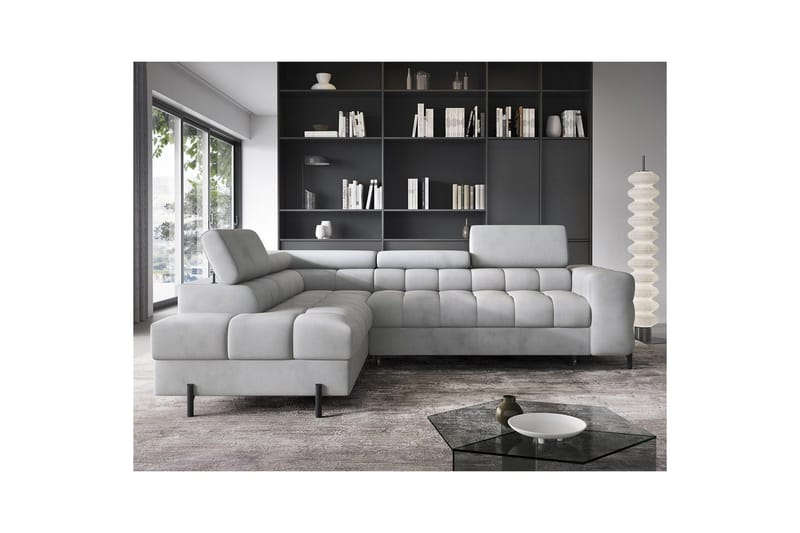 Hörnsoffa Eltap Ferucce 276x200x93 cm - Paros 05, Grå, Vänster - Möbler - Soffa - Bäddsoffa