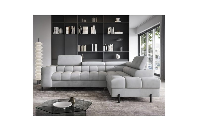 Hörnsoffa Eltap Ferucce 276x200x93 cm - Paros 05, Grå, Höger - Möbler - Soffa - Bäddsoffa