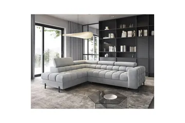Hörnsoffa Eltap Ferucce 276x200x93 cm - Paros 05, Grå, Vänster - Möbler - Soffa - Bäddsoffa