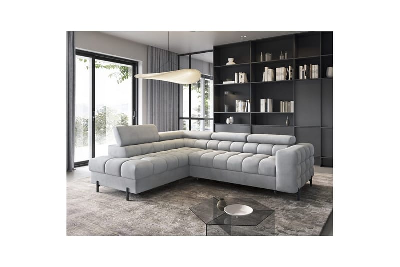 Hörnsoffa Eltap Ferucce 276x200x93 cm - Paros 05, Grå, Vänster - Möbler - Soffa - Bäddsoffa