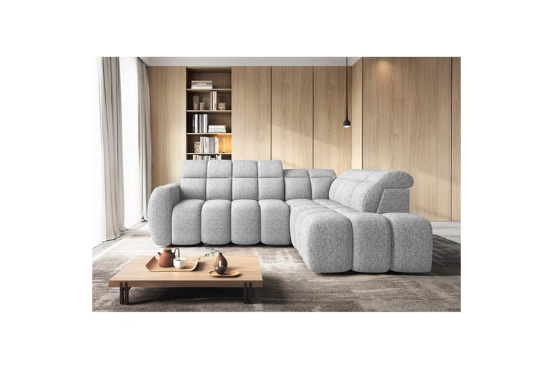 Hörnsoffa Eltap Flconn 258x208x107 cm - Korallin 01, Grå, Höger - Möbler - Soffa - Bäddsoffa