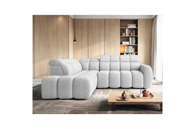 Hörnsoffa Eltap Flconn 258x208x107 cm - Korallin 01, Grå, Vänster - Möbler - Soffa - Bäddsoffa