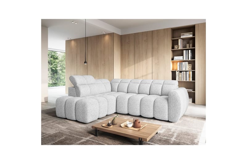 Hörnsoffa Eltap Flconn 258x208x107 cm - Korallin 01, Grå, Vänster - Möbler - Soffa - Bäddsoffa