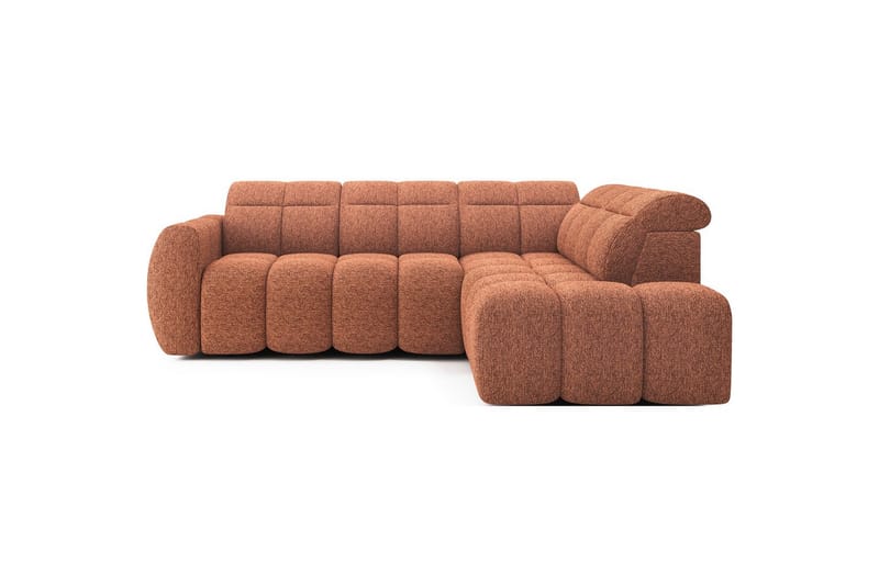 Hörnsoffa Eltap Flconn 258x208x107 cm - Korallin 30, Orange, Höger - Möbler - Soffa - Bäddsoffa