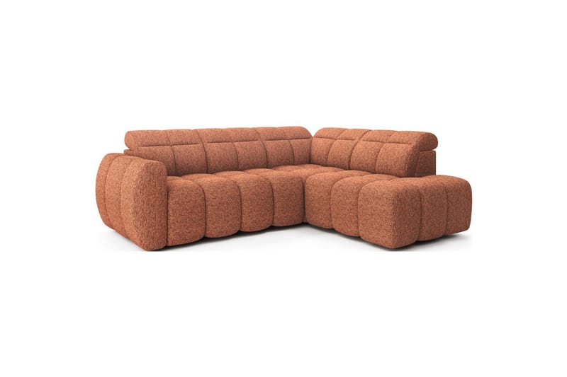 Hörnsoffa Eltap Flconn 258x208x107 cm - Korallin 30, Orange, Höger - Möbler - Soffa - Bäddsoffa